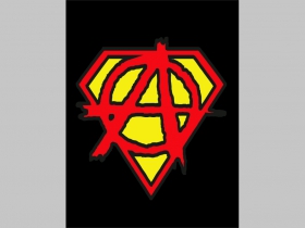 Anarchy superman chrbtová nášivka veľkosť cca. A4 (po krajoch neobšívaná)
